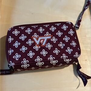 Virginia Tech Vera Bradley Burgundy and White Patterned Wristlet/Crossbody